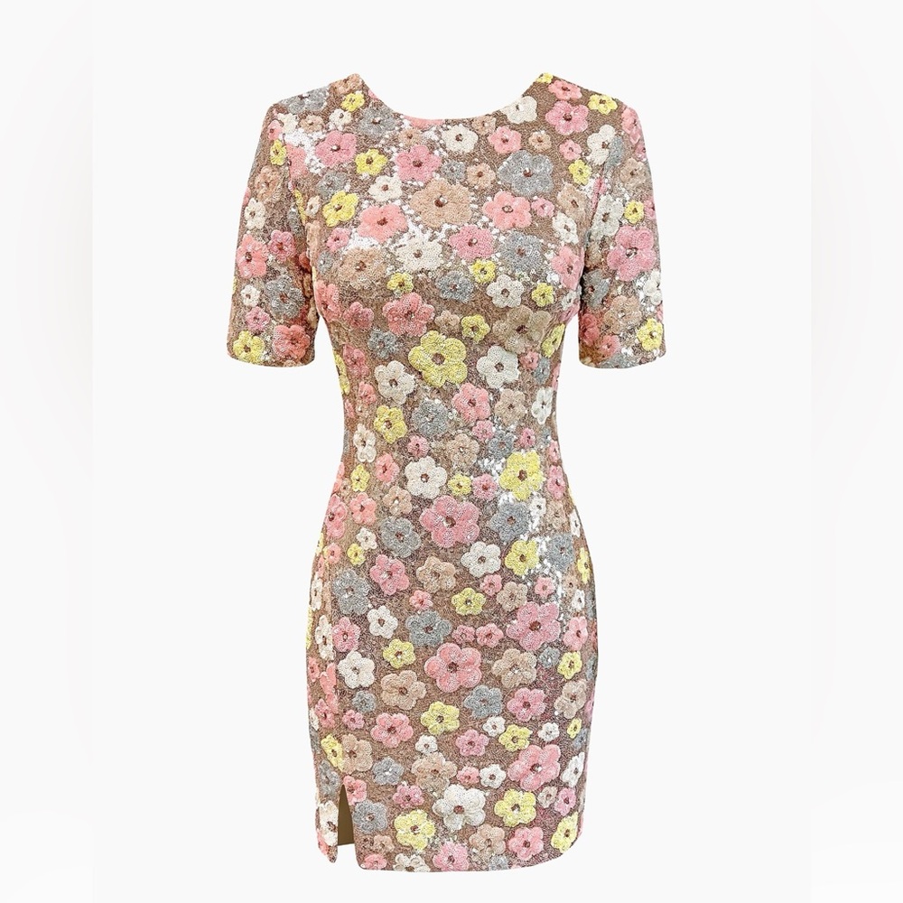 Floral Sequined Minidress